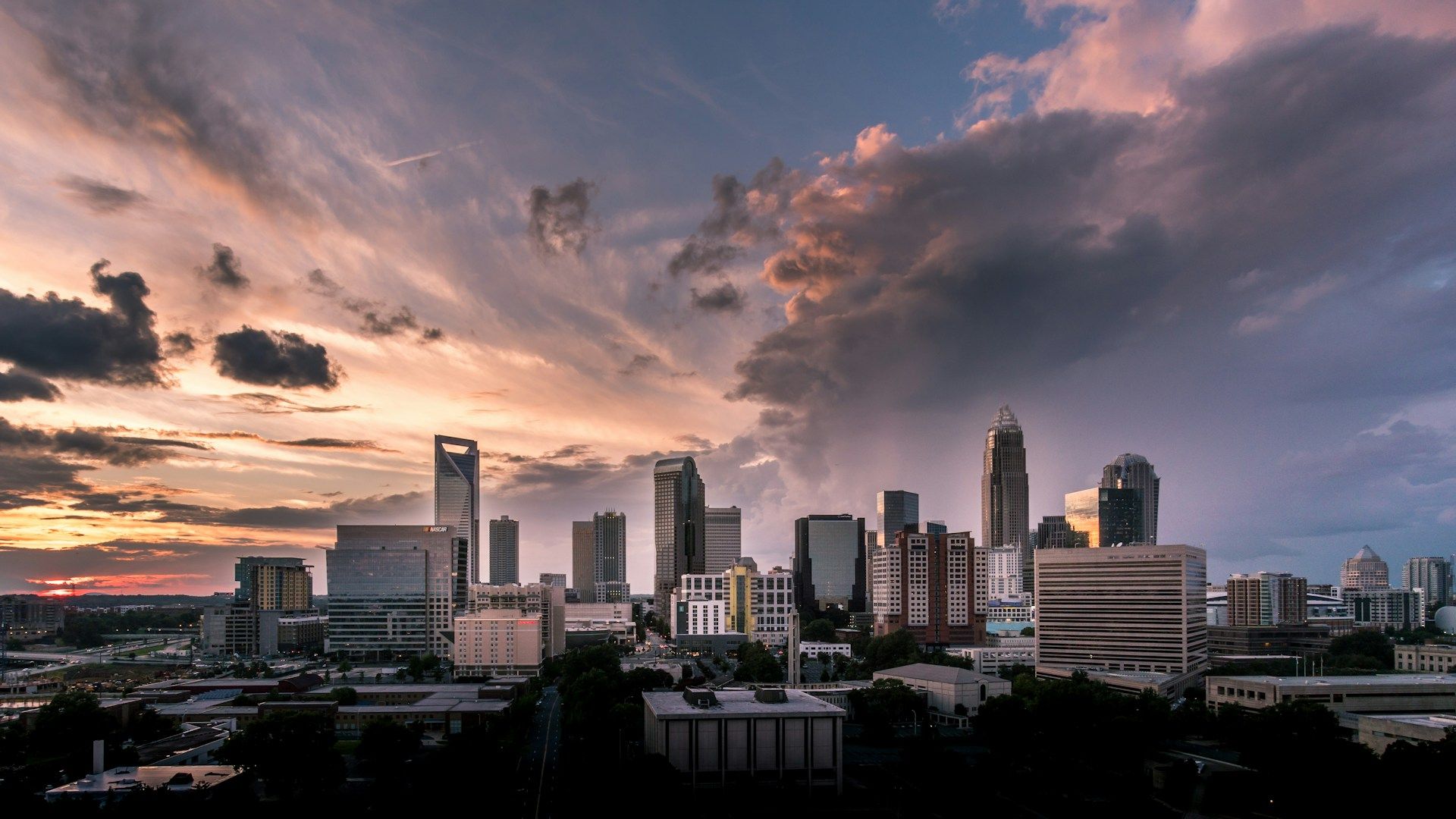 Bird's eye view of Charlotte NC