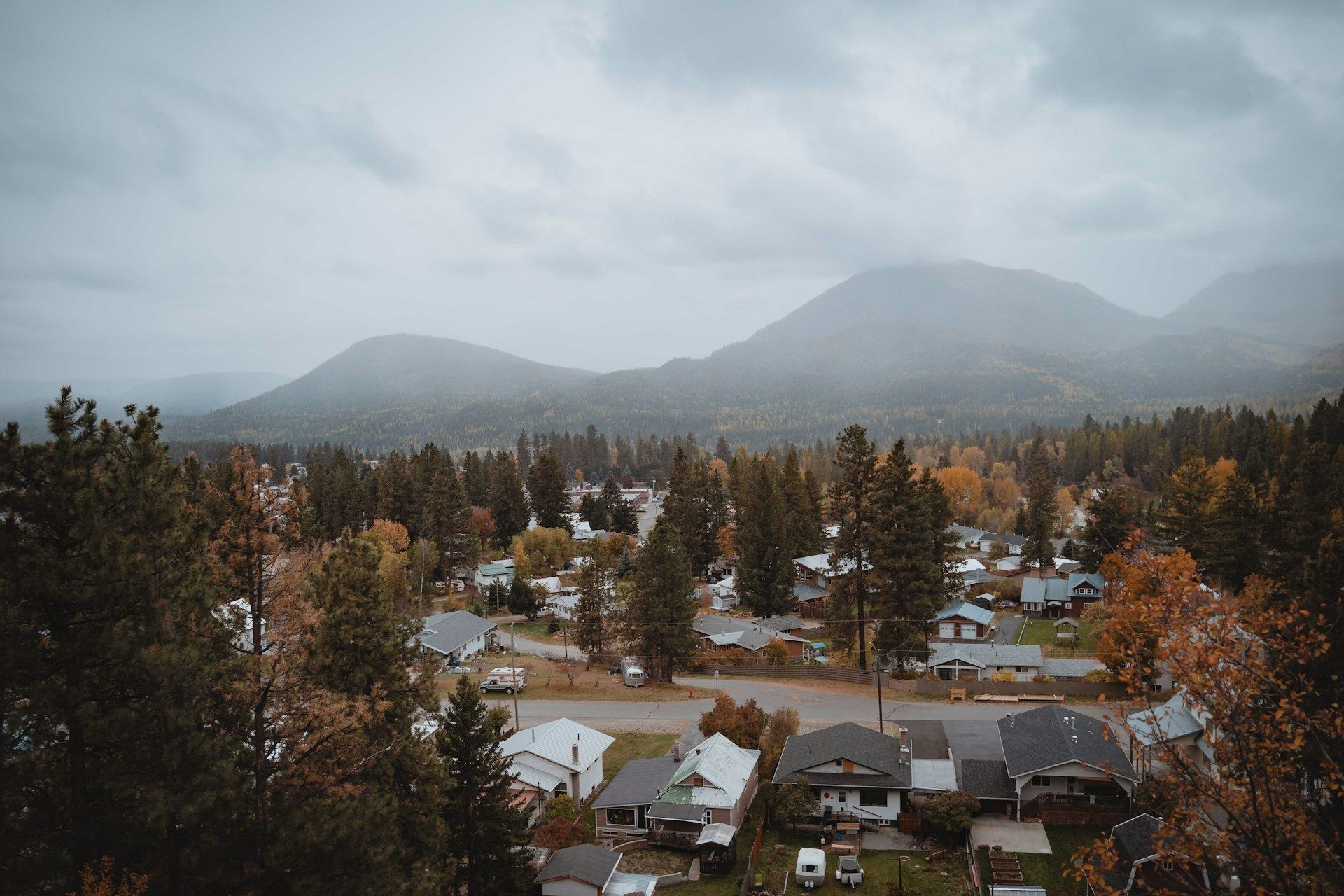 View of Cranbrook BC with mountains