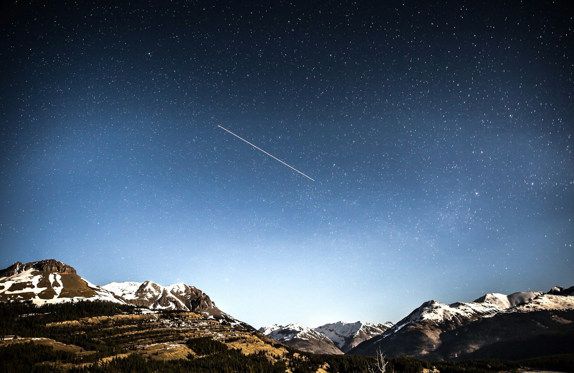Shooting star over Durango CO mountains