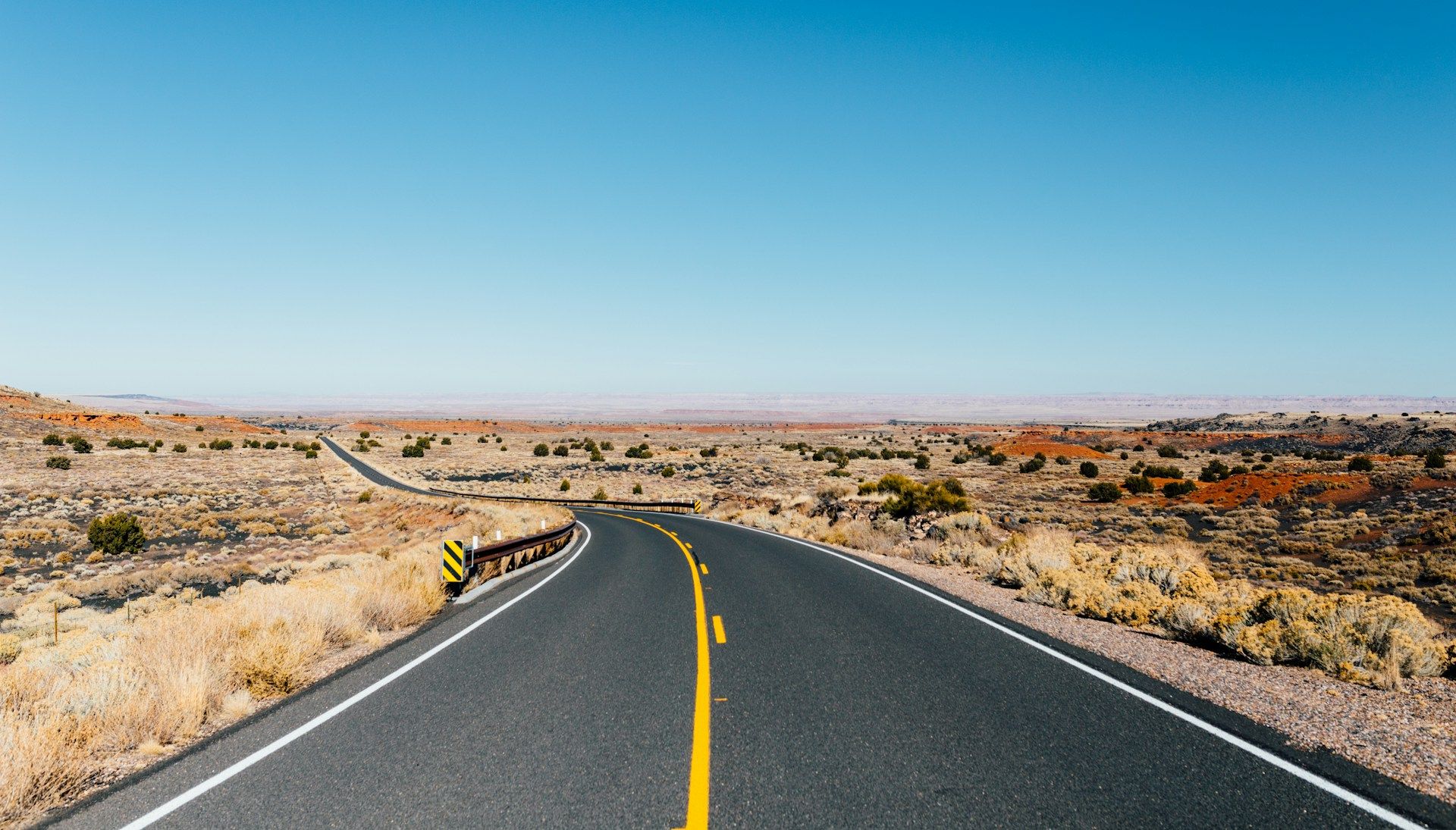 Gray asphalt road in Flagstaff AZ