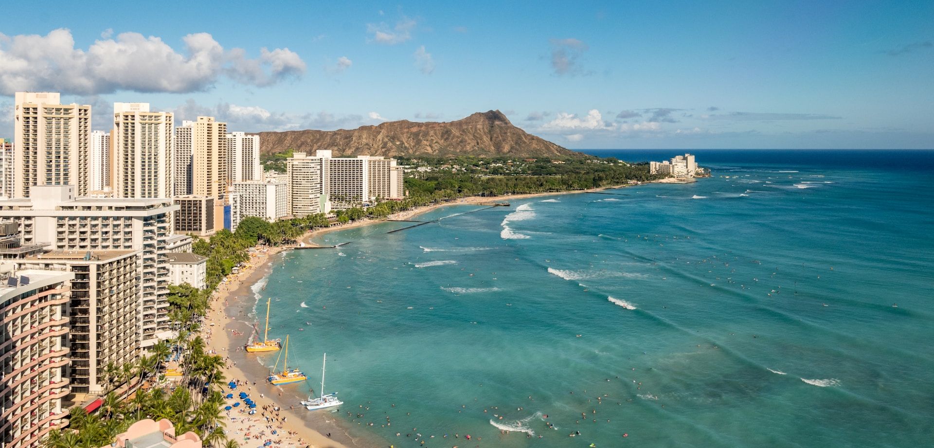 Aerial view of Honolulu HI coastline