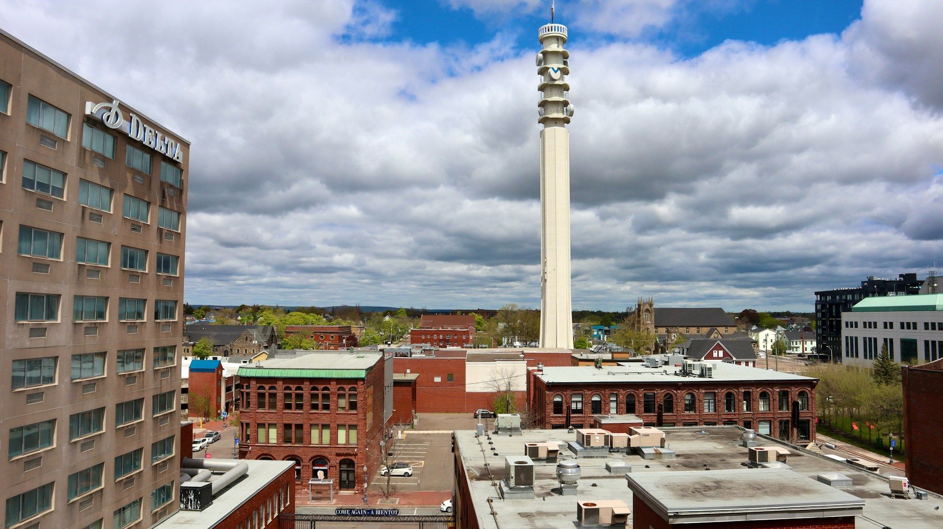 Tall clock tower in Moncton NB