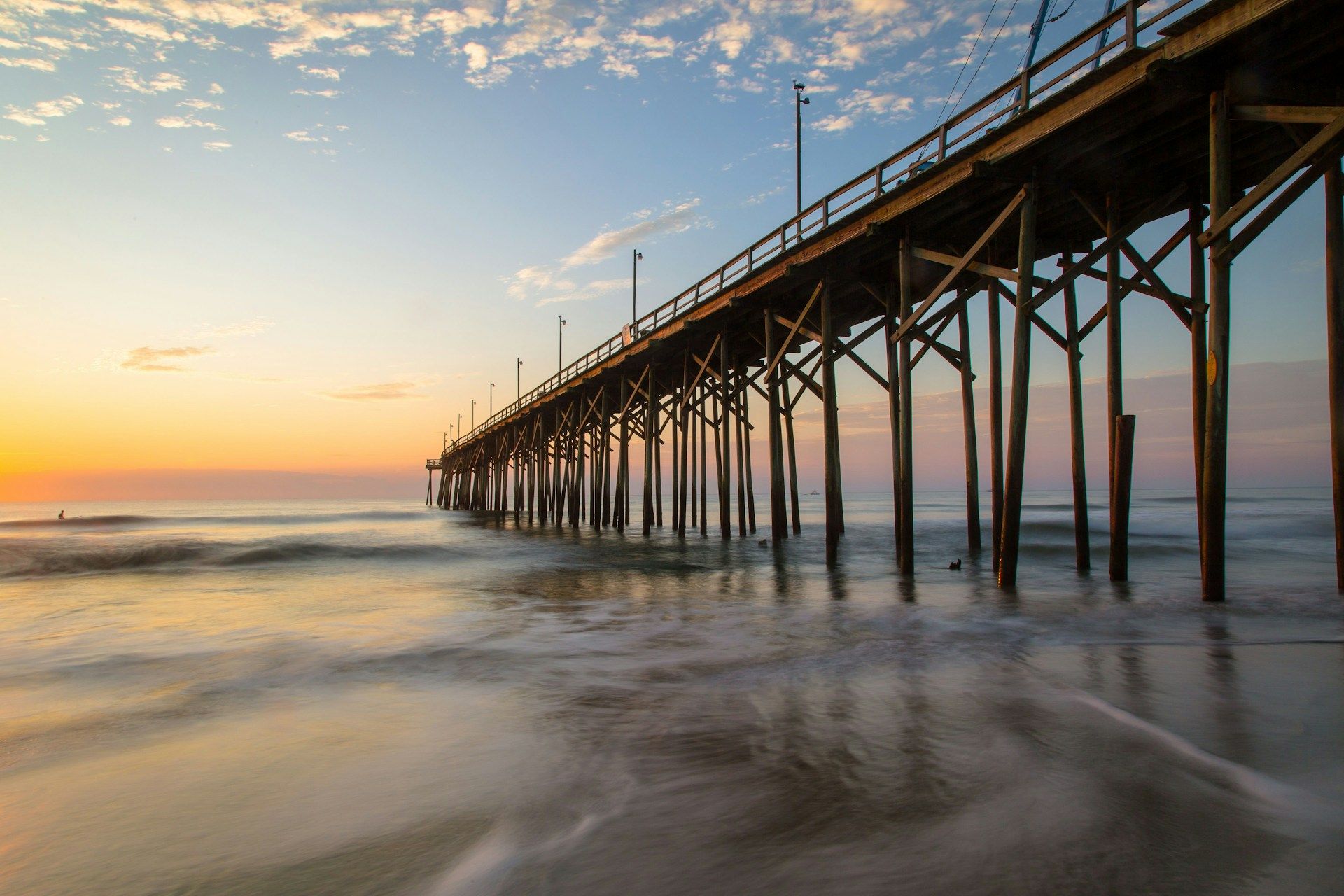 Beach pier at sunset Carolina Beach