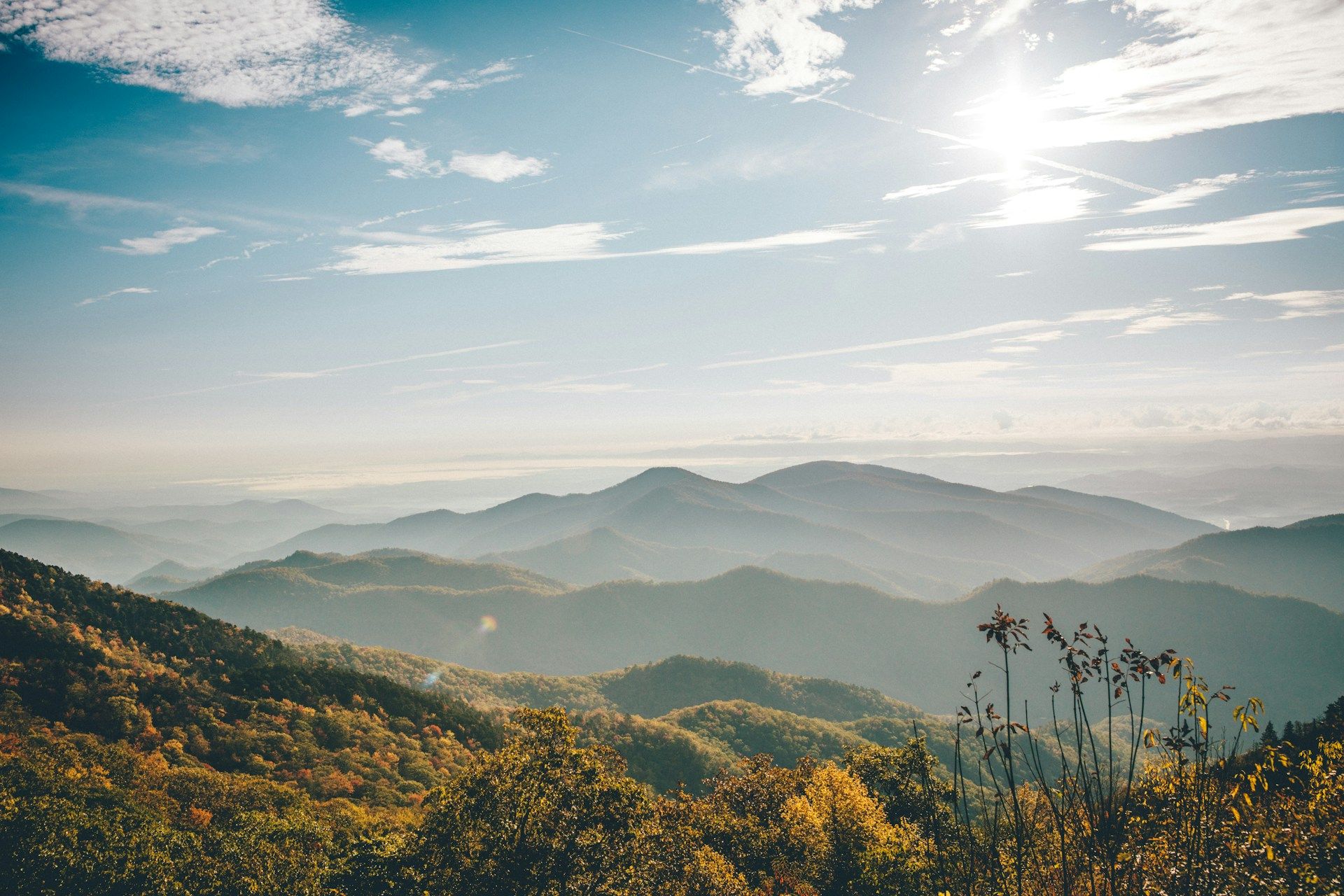 Aerial view of mountain in North Carolina