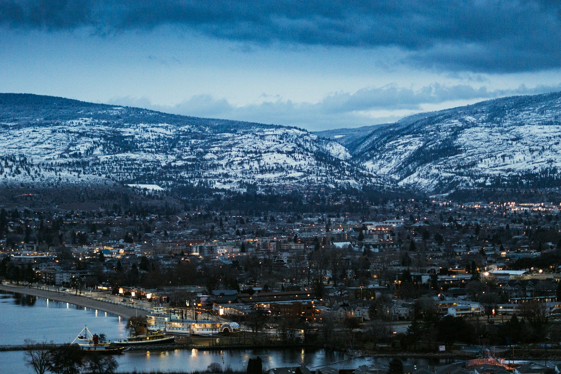 Aerial view of Penticton skyline