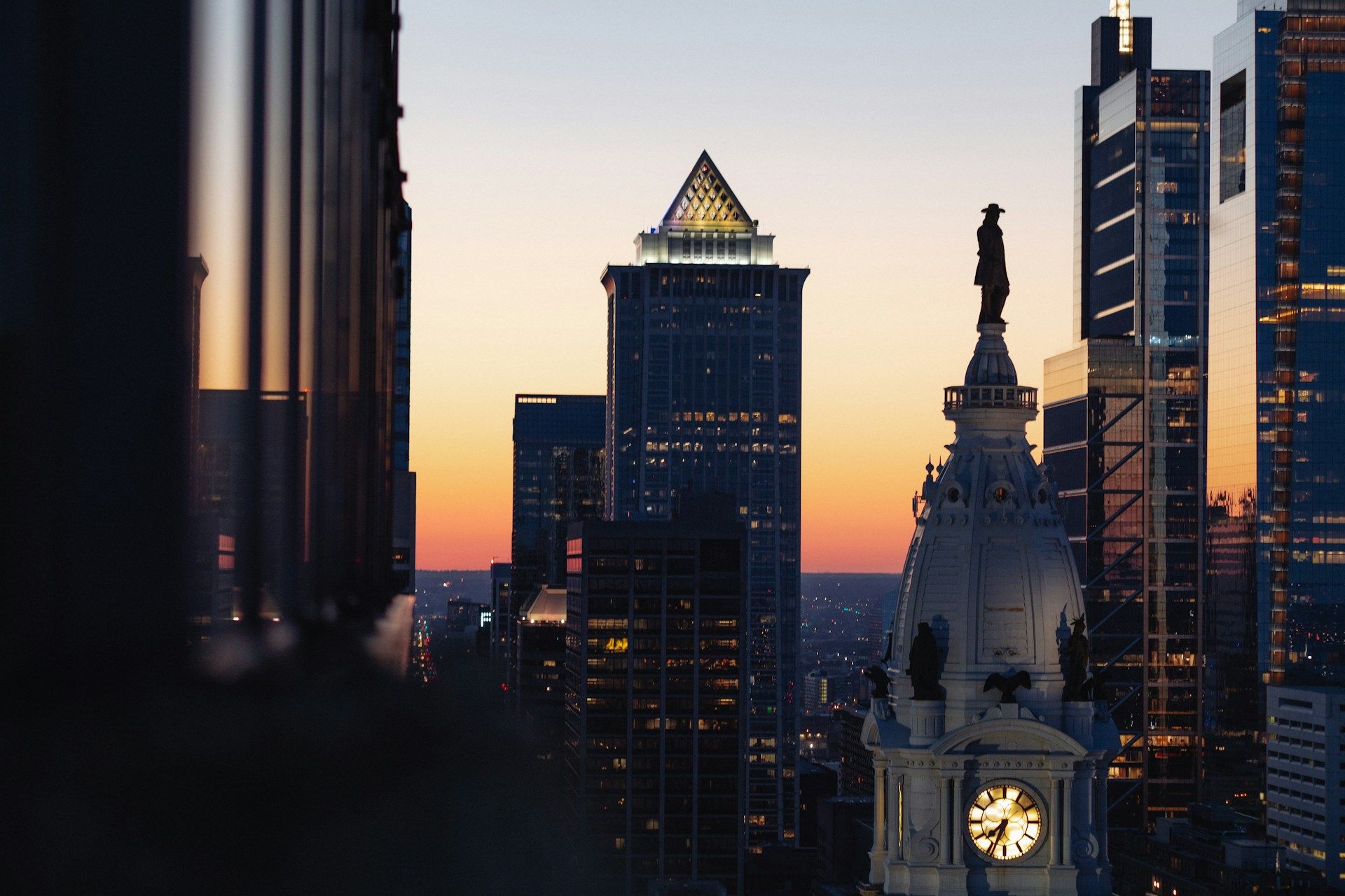 Clock tower in Philadelphia PA