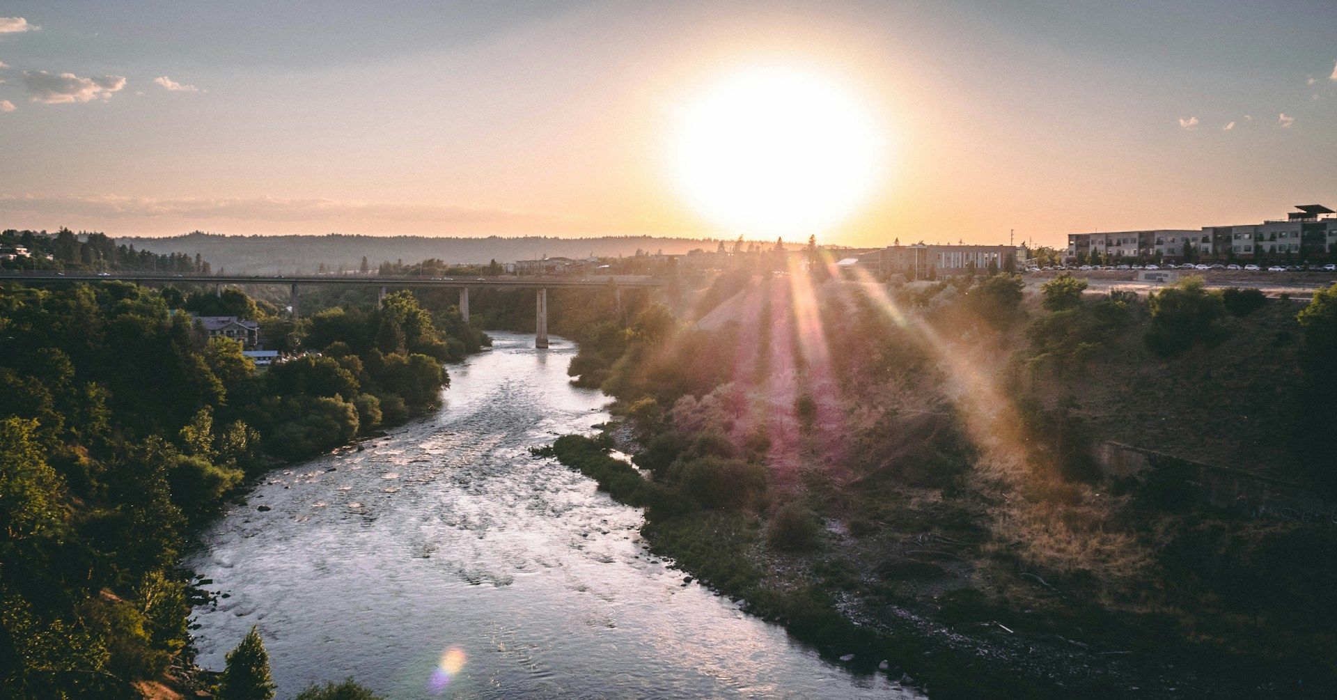River and bridge in Spokane WA
