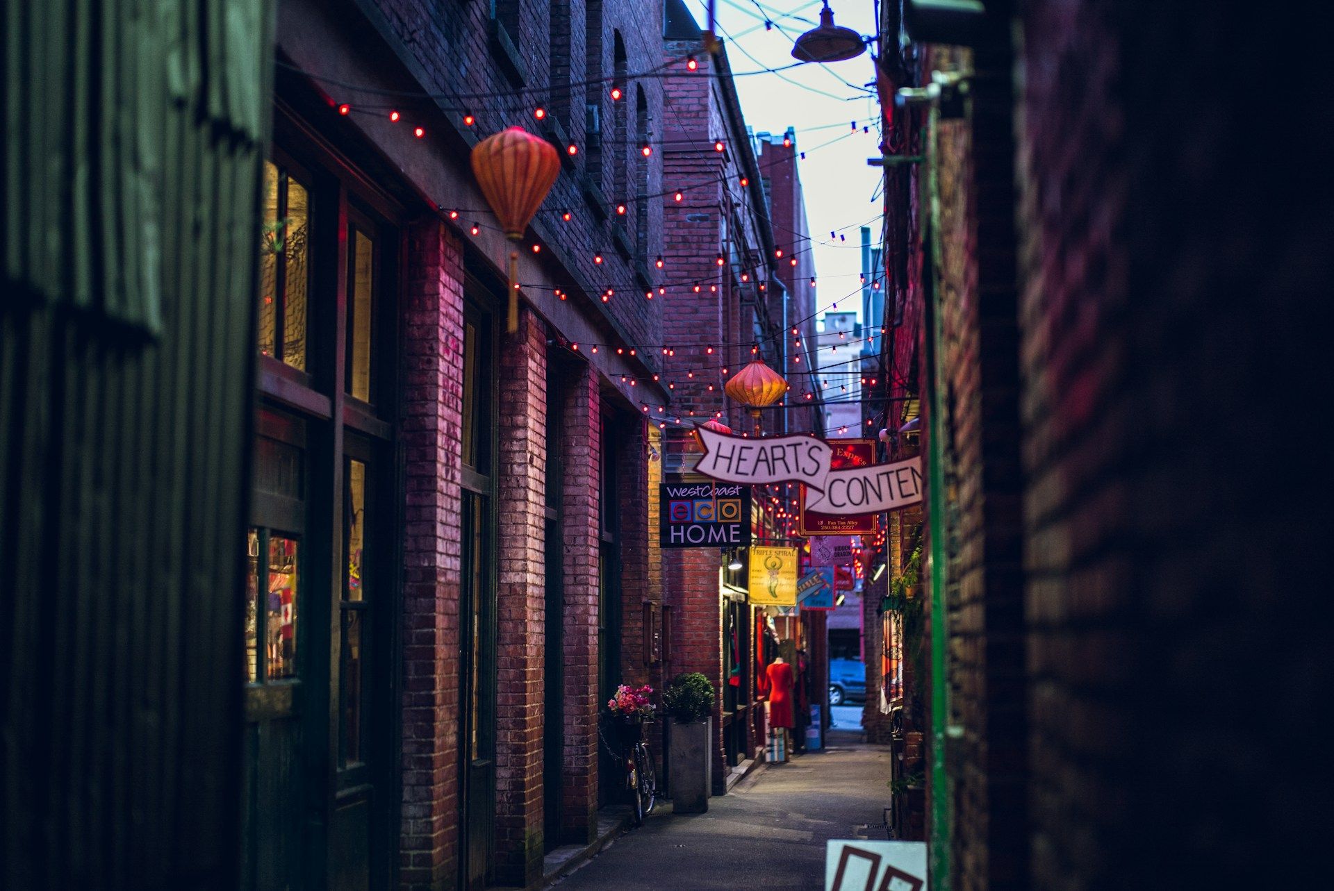 Colored street lights in Victoria BC