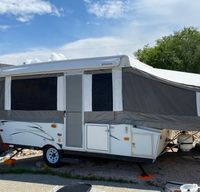 Spacious tent trailer for rent.