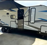 Forest River Travel Trailer private bedroom and bunkhouse