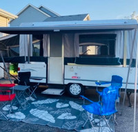 Pet Friendly Popup Camper for Travel Heat/AC Private Outdoor Bathroom