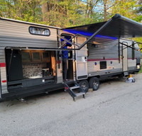 Hideaway RV rentals Fur baby friendly 37 foot update home away from home