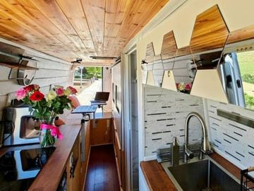 LUXURY MERCEDES CAMPER VAN | Kitchen, Shower, Solar, AC, Murphy bed