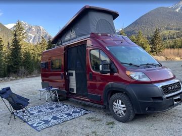 Red Van Winnebago Solis PX - Off-Grid, Lithium, Heater, Sleeps 4