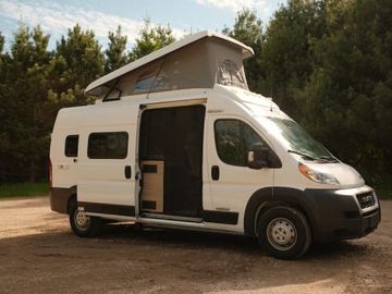 "Dewey" - Off-Grid 4 Person Winnebago Solis 59P Pop-Top w/ Wet Bath