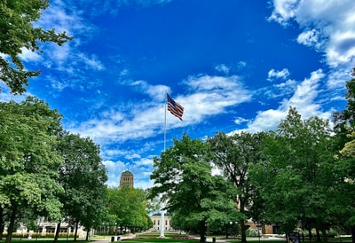American flag in Ann Arbor park