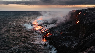 Red lava on Big Island HI