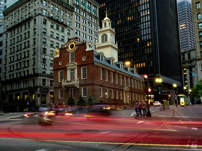 Long exposure lights in Boston Massachusetts