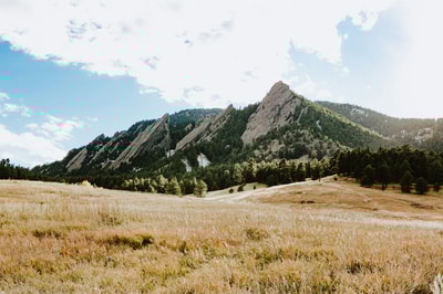 Mountain under blue sky Boulder CO