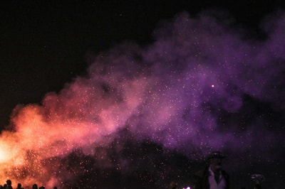 Purple and orange galaxy at Burning Man