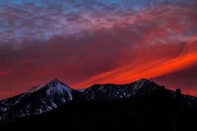 Silhouette of mountain in Flagstaff AZ