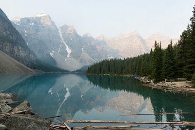 Lake surrounded by mountains in Grande Prairie