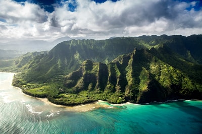Aerial view of Kauai HI landscape