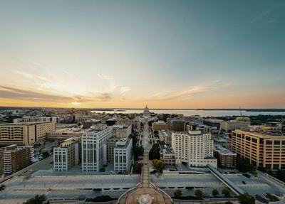 Aerial view of the capital building Washington DC