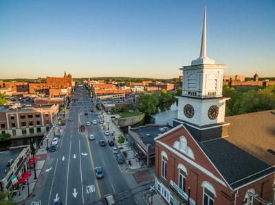 Aerial shot of building in New Hampshire