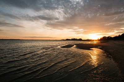 Sunset over water in New Jersey