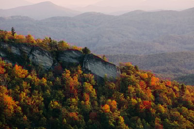 Mountain range view in North Carolina