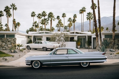 Car parked in front of house Palm Springs