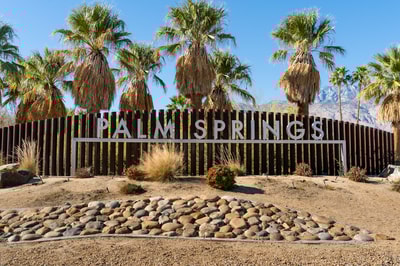 Brown wooden fence in Palm Springs CA