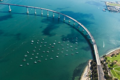 Aerial view of Mission Bridge San Diego
