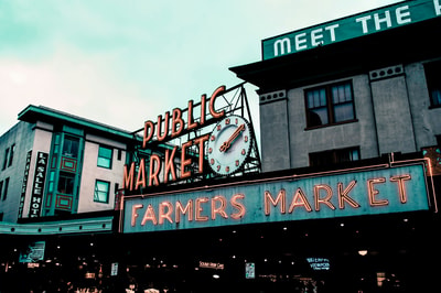 Public Market farmers market sign Seattle