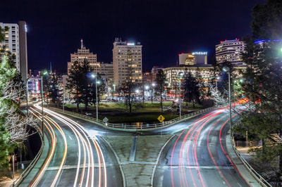 Time lapse of Spokane WA city lights