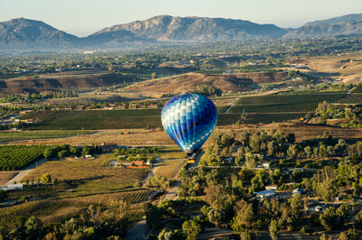 Hot air balloon over Temecula CA
