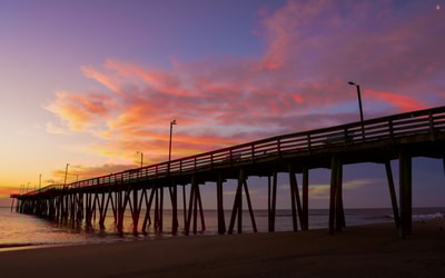 Silhouette of bridge at Virginia Beach